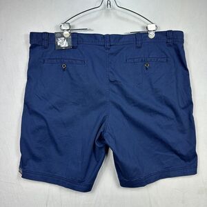 St. Johns Bay Comfort Stretch Chino Shorts Mens 50 Big Blue 10" Inseam NWT $50
